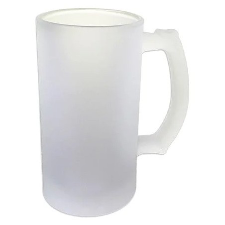 CANECA DE VIDRO JATEADA PARA CHOPP 460ML