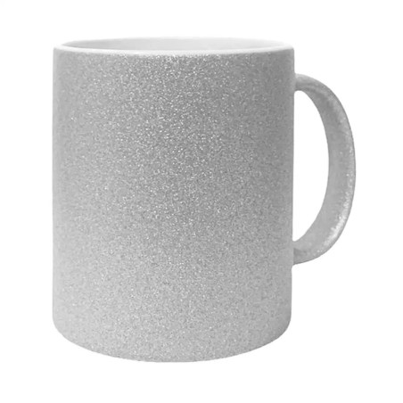 CANECA GLITTER PRATA PARA SUBLIMACAO