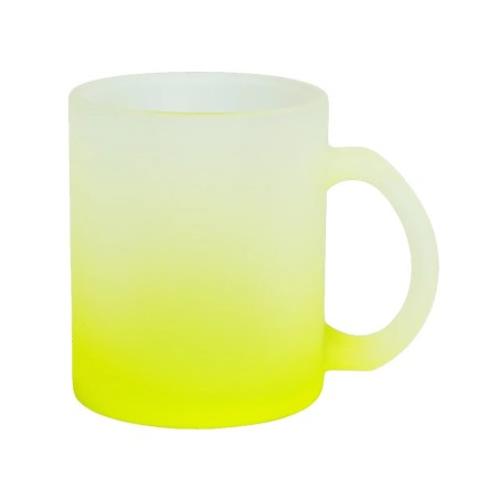 CANECA DEGRADE VIDRO FOSCO 325ML AMARELO LIMAO