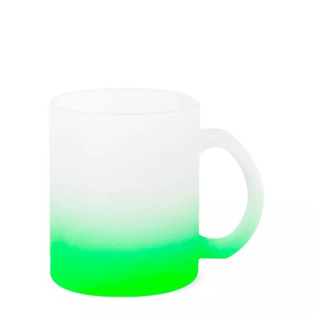 CANECA DEGRADE VIDRO FOSCO 325ML VERDE