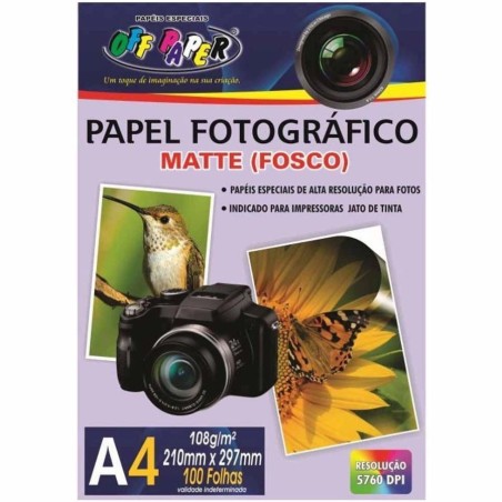 PAPEL FOTOGRAFICO MATTE FOSCO A4 108G 100FLS